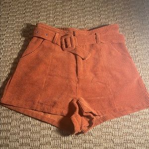 Altar’d State High Waisted Corduroy Belted Shorts Size Small